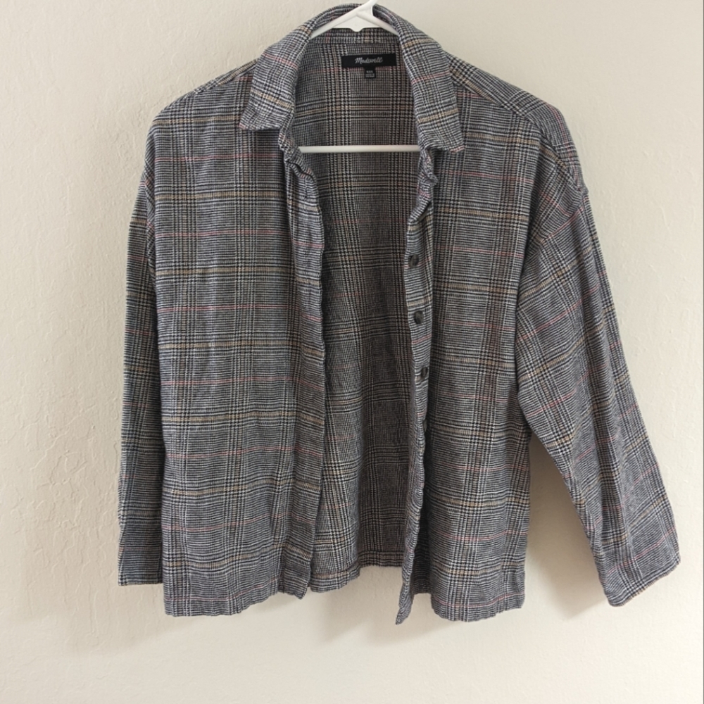 Madewell Overshirt in Gray Plaid